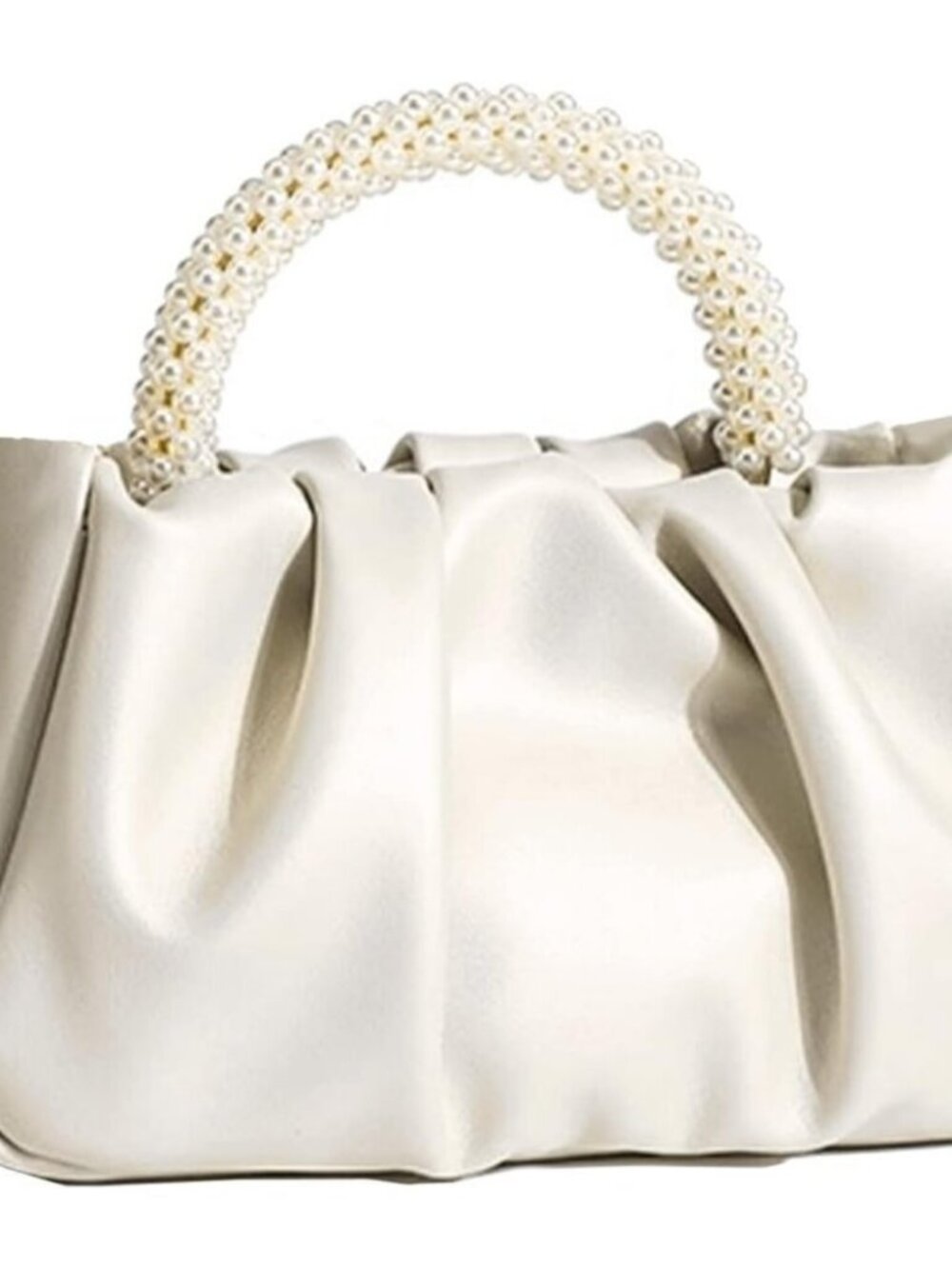 Beatfull Evening Purse Women Small Pearl Handbags soft Leather ruched bag weddin - Picture 4 of 5